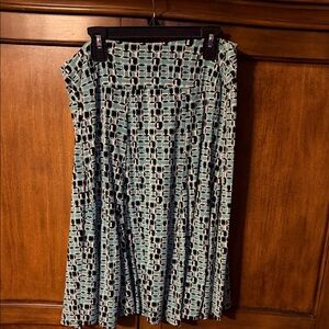 Apt. 9 Black and Green Geometric Maxi Skirt